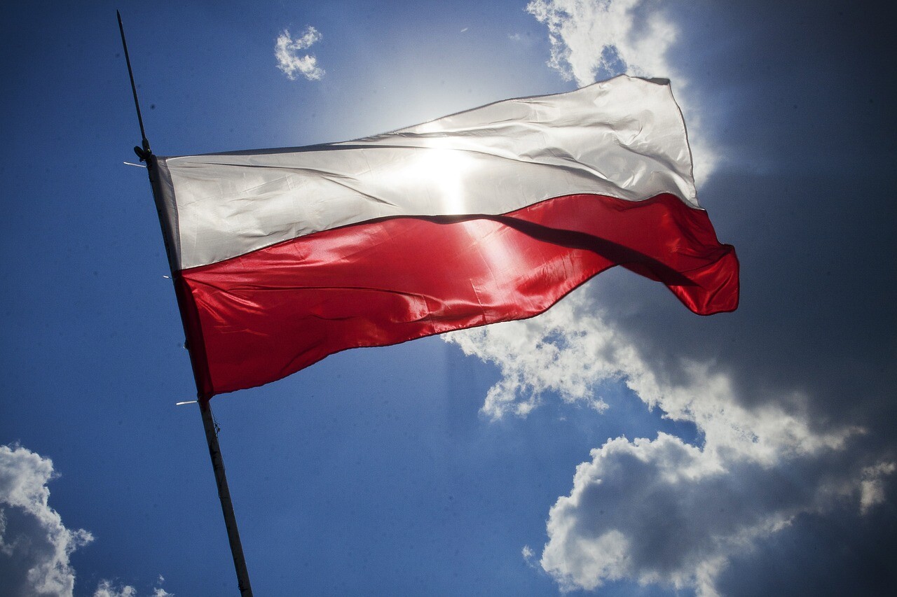 flag, blue sky, poland, sky, nature, blue, poland, poland, poland, poland, poland