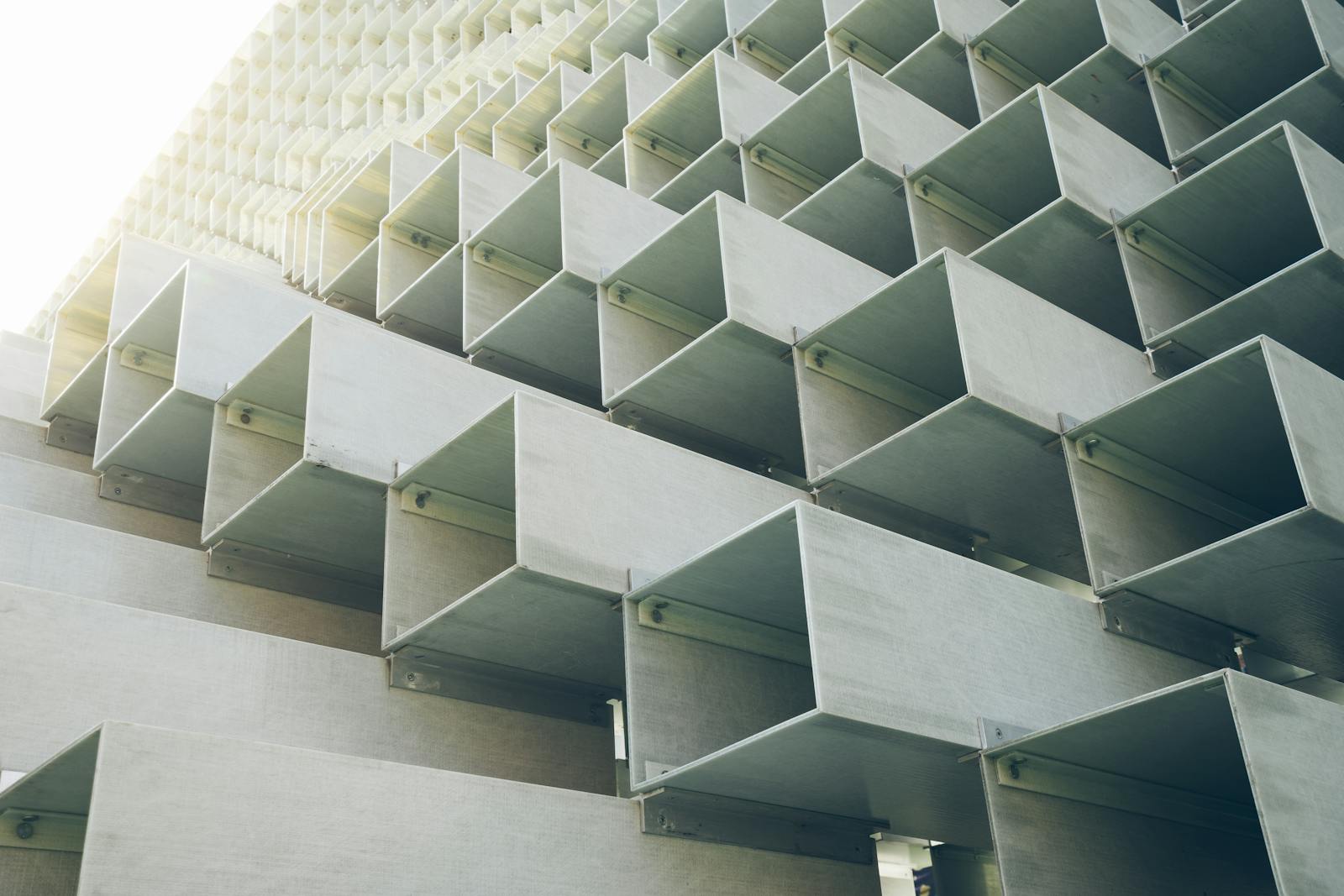 Close-up of a modern architectural installation with geometric patterns in Toronto.