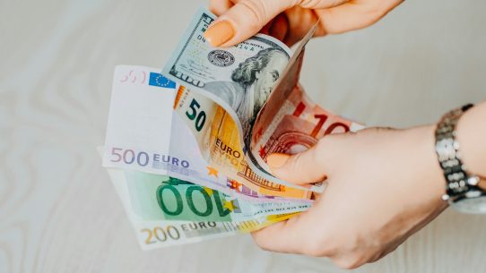 person holding 100 euro bill