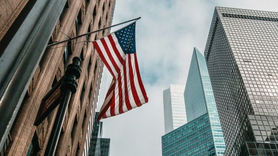 low angle photo of flag of U.S.A