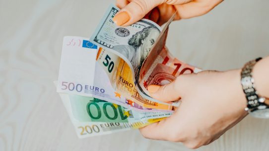 person holding 100 euro bill